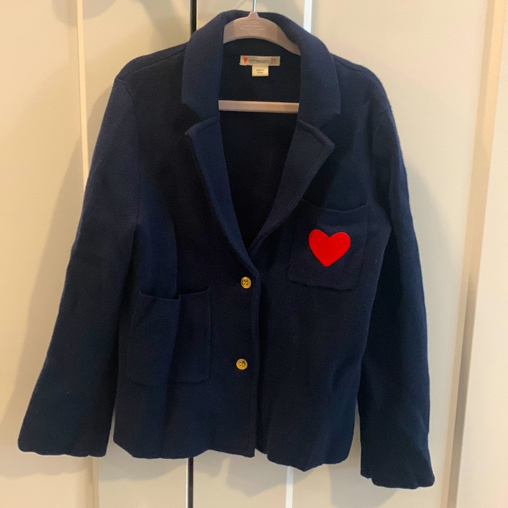 Jcrew Crewcuts Kids Navy Heart Cardigan Sweater